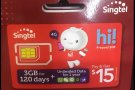 Singapore singtel Sim card $8 $15