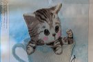 DIY手工小猫砖石画成品