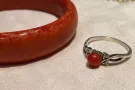 进口红珊瑚手镯&红珊瑚戒指一套