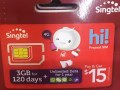 Singapore singtel Sim card $8 $15